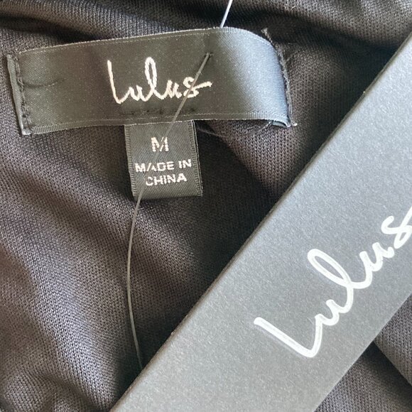 Lulus Feeling Hot Black Ruched Bodycon Midi Dress, Size M - Picture 4 of 4